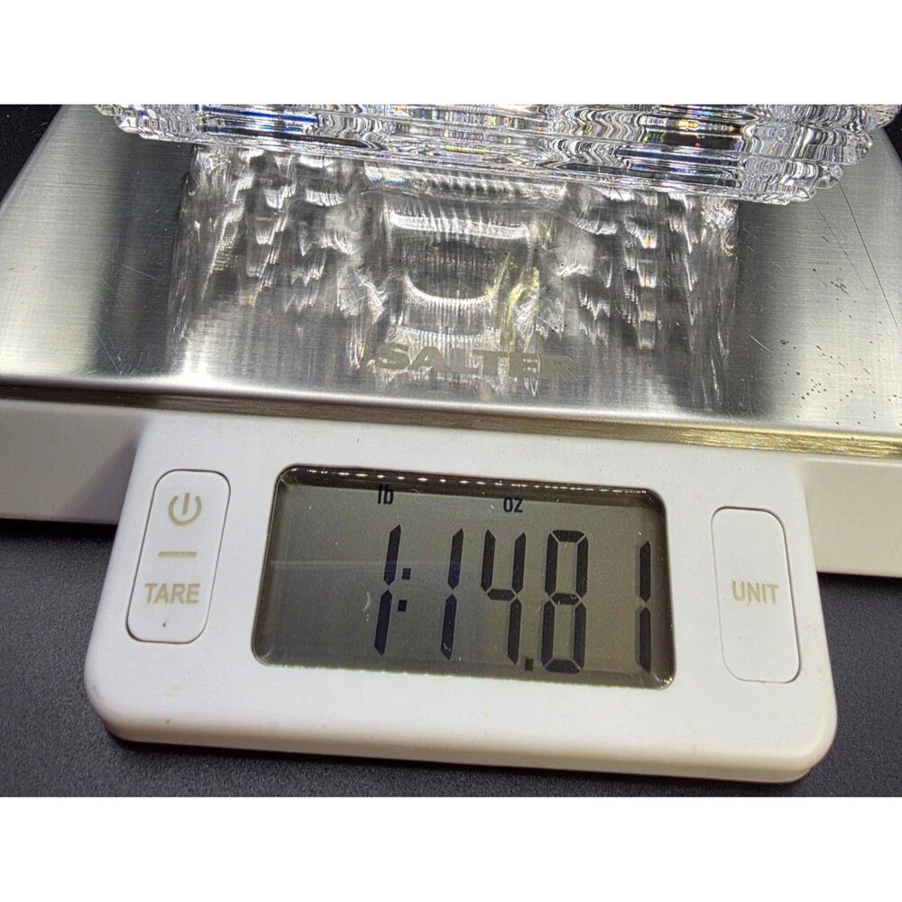 Mikasa Crystal Square Votive Candle Holder Heavy Clear Glass Original Label